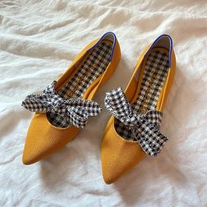 Rothy's Yellow Gingham Mary Jane Flat